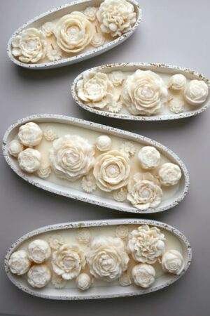 Vela Floral en Recipiente