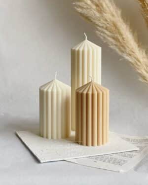 Velas Estriadas Minimalistas